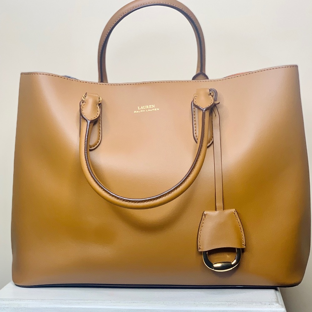 LAUREN RALPH LAUREN DRYDEN MARCY LEATHER SATCHEL.